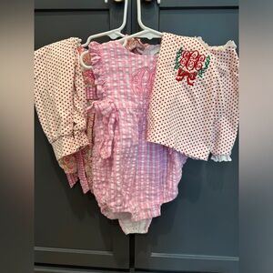 “ECC” monogram baby girl outfits bundle